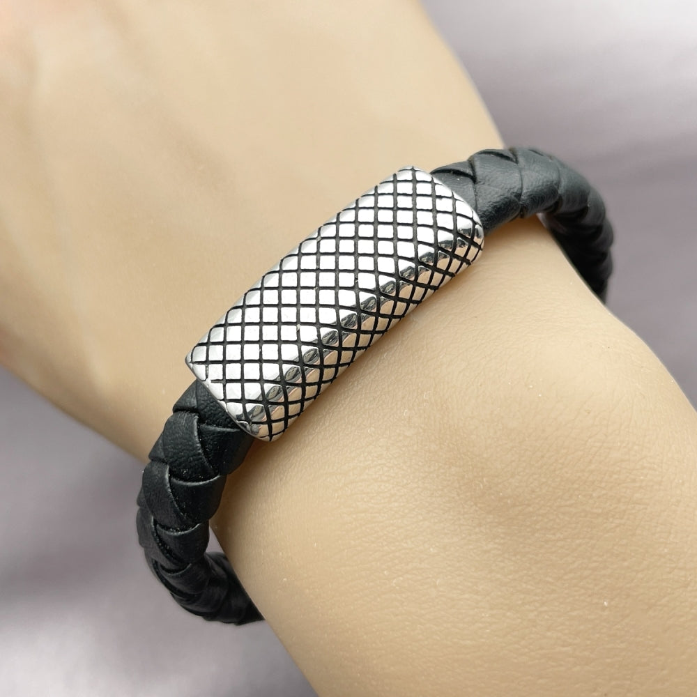 Stainless Steel Fancy Bracelet, Polished, Steel Finish