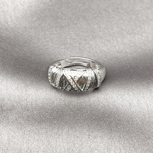 Rhodium Gold Filled Multi Stone Ring, with White Cubic Zirconia, Polished, Rhodium Finish