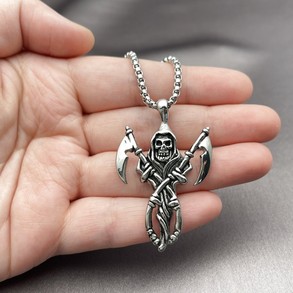 Stainless Steel Pendant Necklace, Polished, Steel Finish