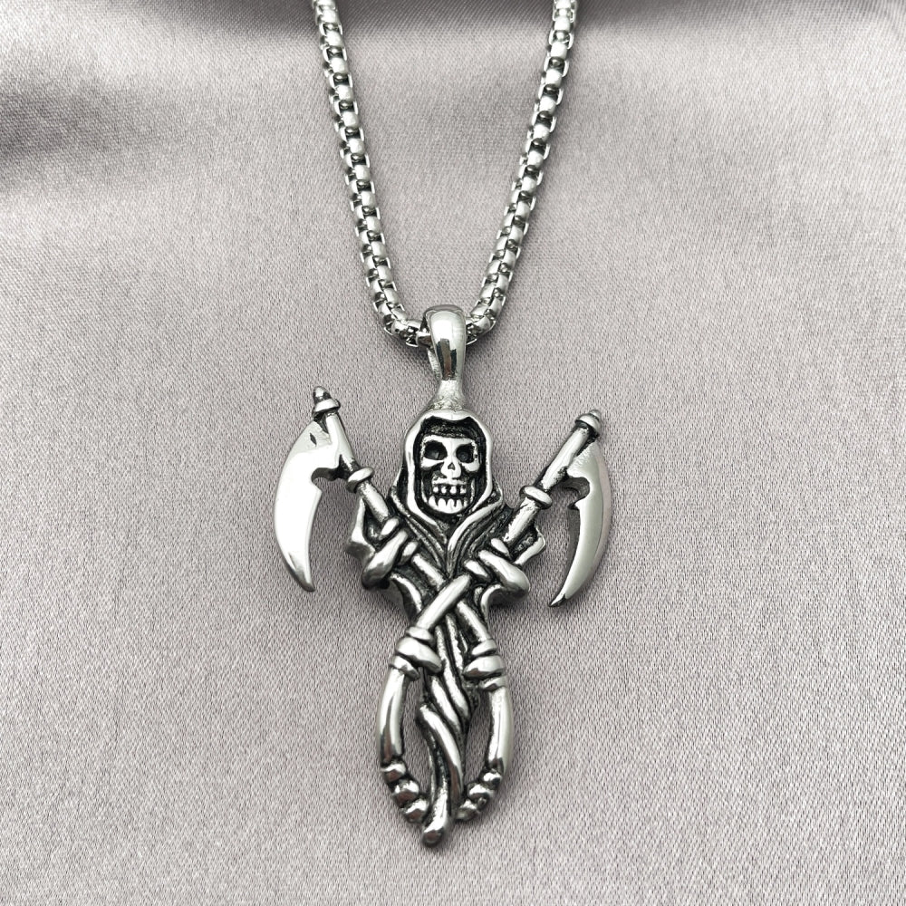 Stainless Steel Pendant Necklace, Polished, Steel Finish