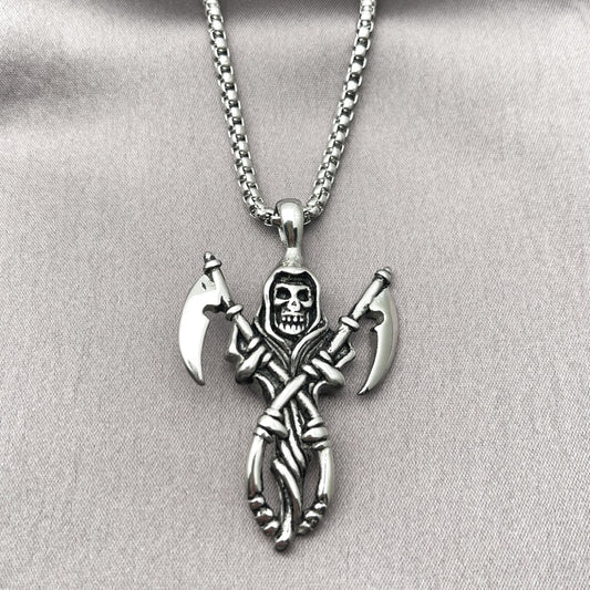 Stainless Steel Pendant Necklace, Polished, Steel Finish