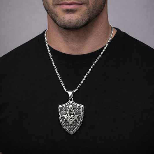 Stainless Steel Pendant Necklace, Polished, Steel Finish