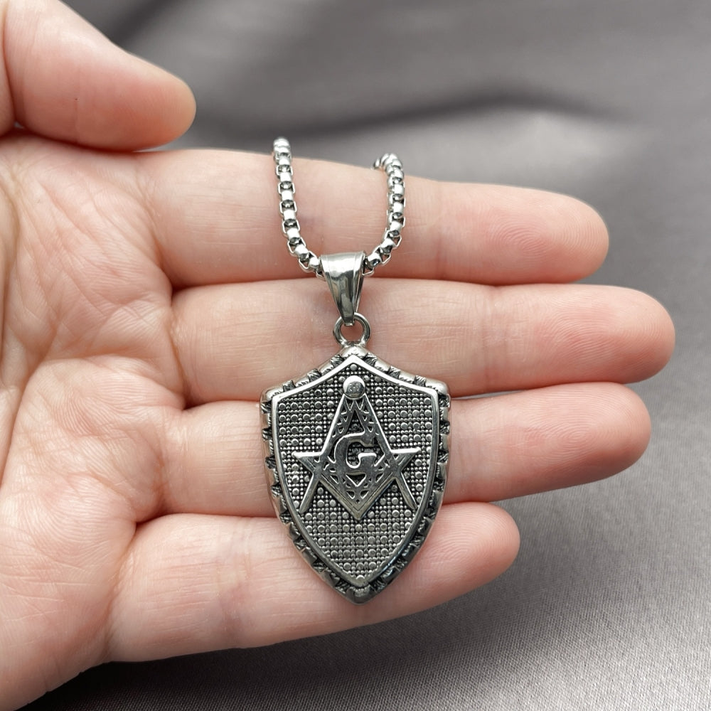 Stainless Steel Pendant Necklace, Polished, Steel Finish
