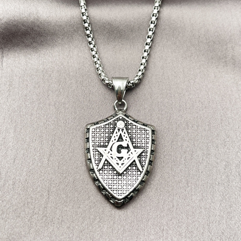Stainless Steel Pendant Necklace, Polished, Steel Finish