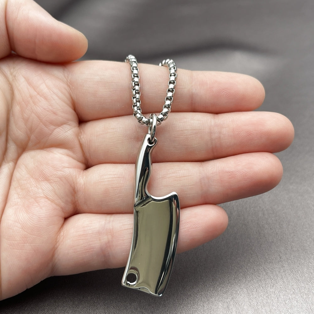 Stainless Steel Pendant Necklace, Polished, Steel Finish