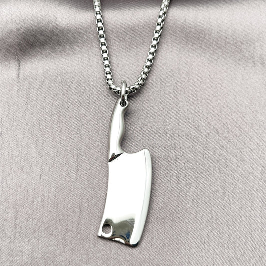 Stainless Steel Pendant Necklace, Polished, Steel Finish