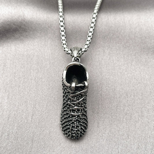 Stainless Steel Pendant Necklace, Shoes Design, Polished, Steel Finish