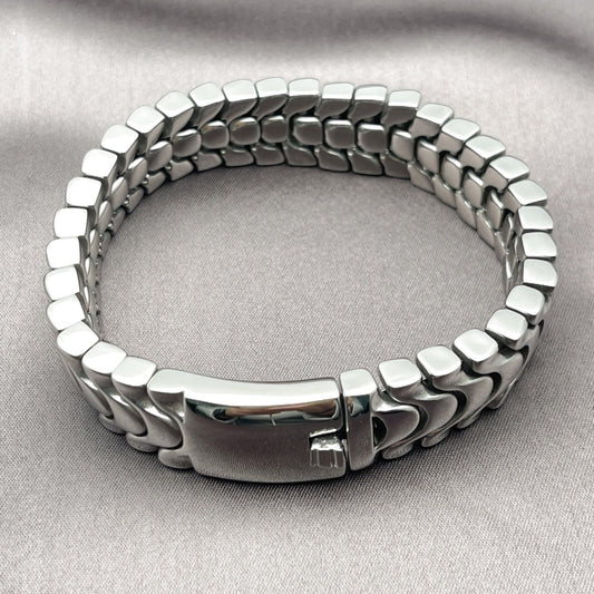 Stainless Steel Solid Bracelet, Polished, Steel Finish