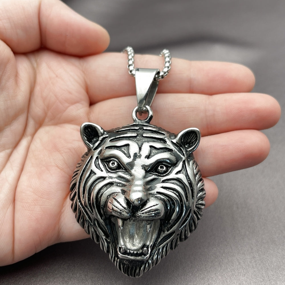 Stainless Steel Pendant Necklace, Polished, Steel Finish