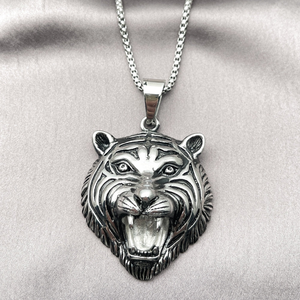 Stainless Steel Pendant Necklace, Polished, Steel Finish