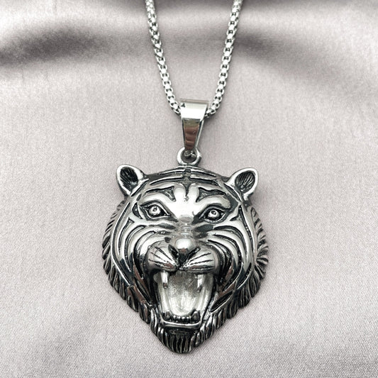 Stainless Steel Pendant Necklace, Polished, Steel Finish