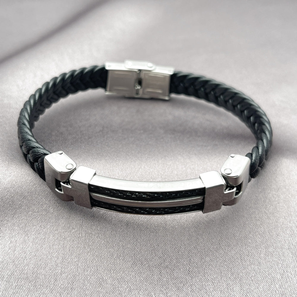 Stainless Steel Fancy Bracelet, Polished, Steel Finish