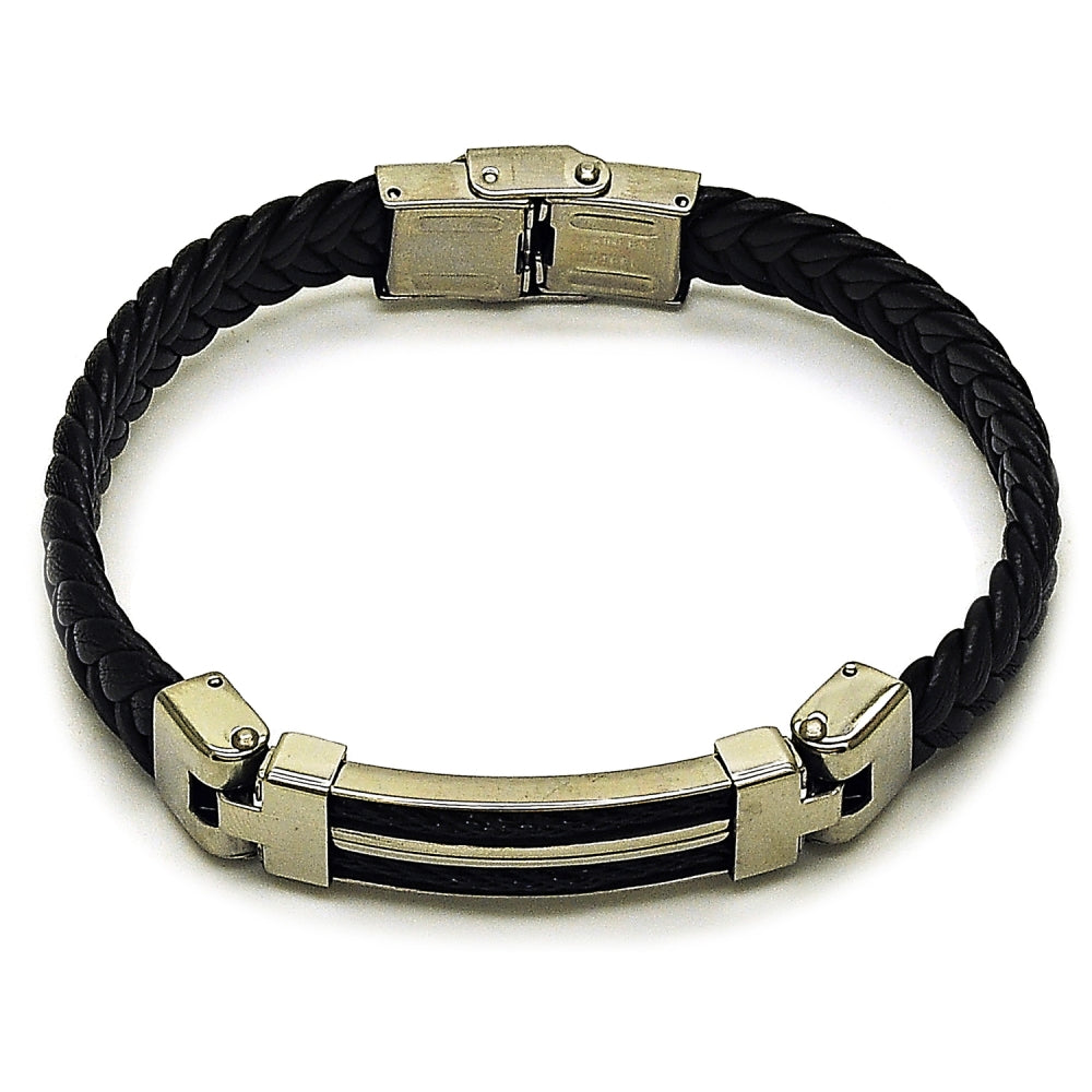 Stainless Steel Fancy Bracelet, Polished, Steel Finish