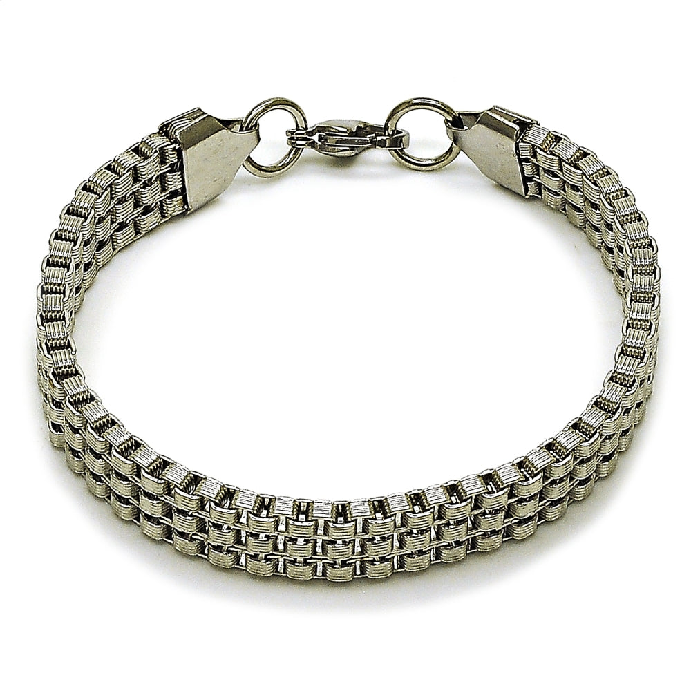 Stainless Steel Fancy Bracelet, Diamond Cutting Finish, Steel Finish