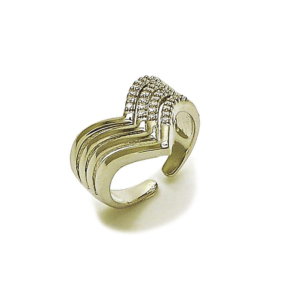 Rhodium Gold Filled Multi Stone Ring, with White Cubic Zirconia, Polished, Rhodium Finish