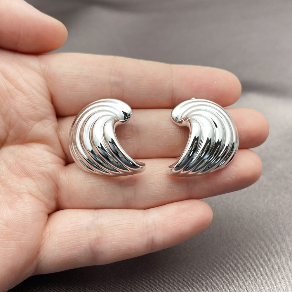 Rhodium Gold Filled Stud Earring, Polished, Rhodium Finish