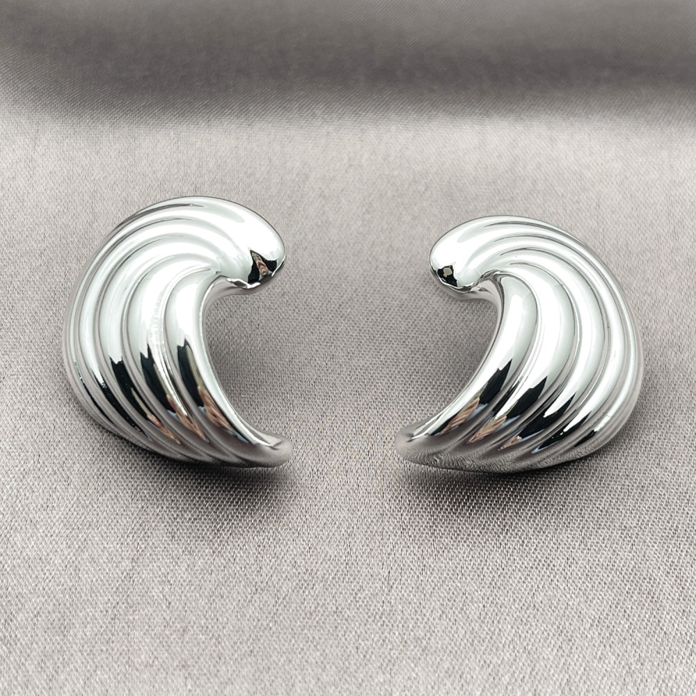 Rhodium Gold Filled Stud Earring, Polished, Rhodium Finish