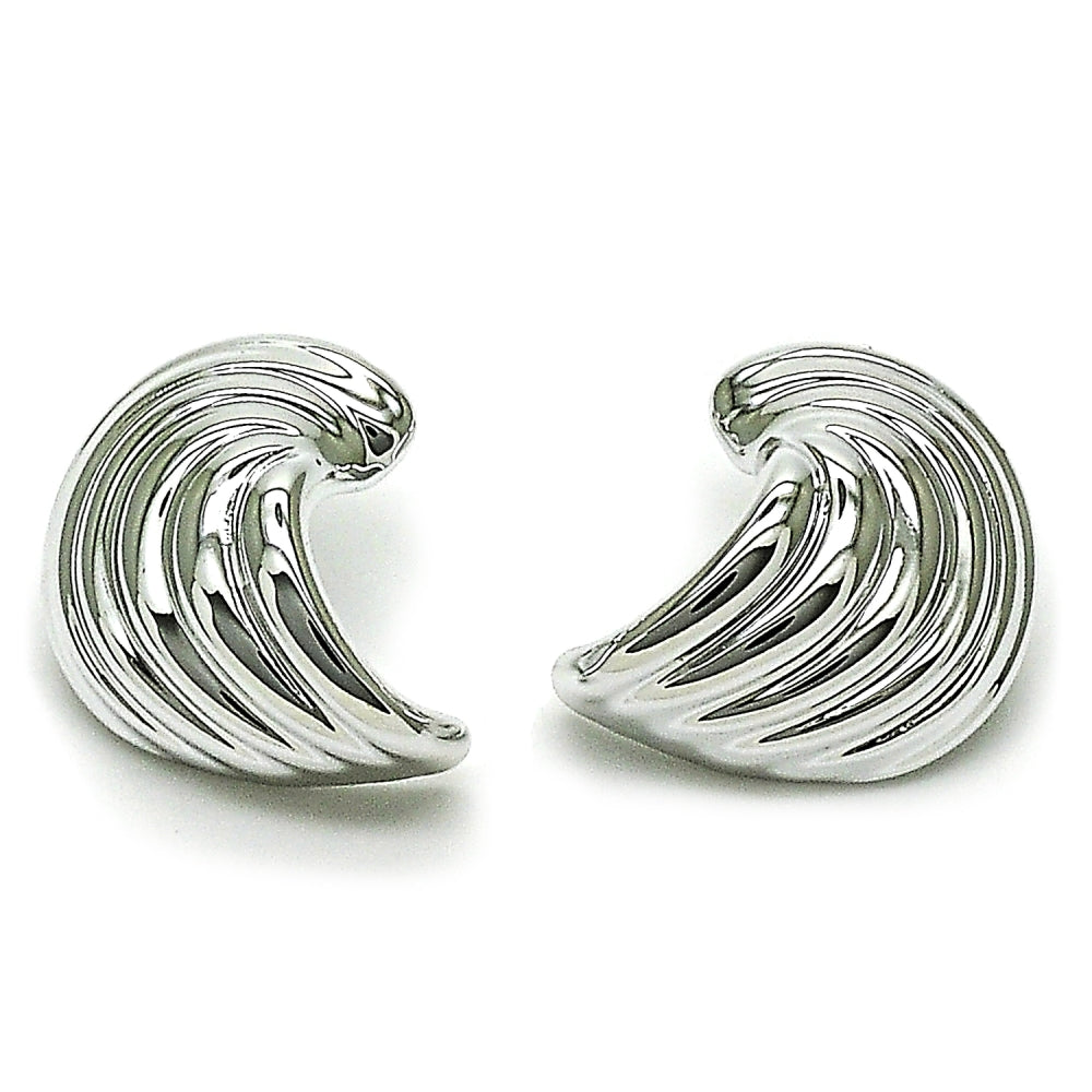 Rhodium Gold Filled Stud Earring, Polished, Rhodium Finish