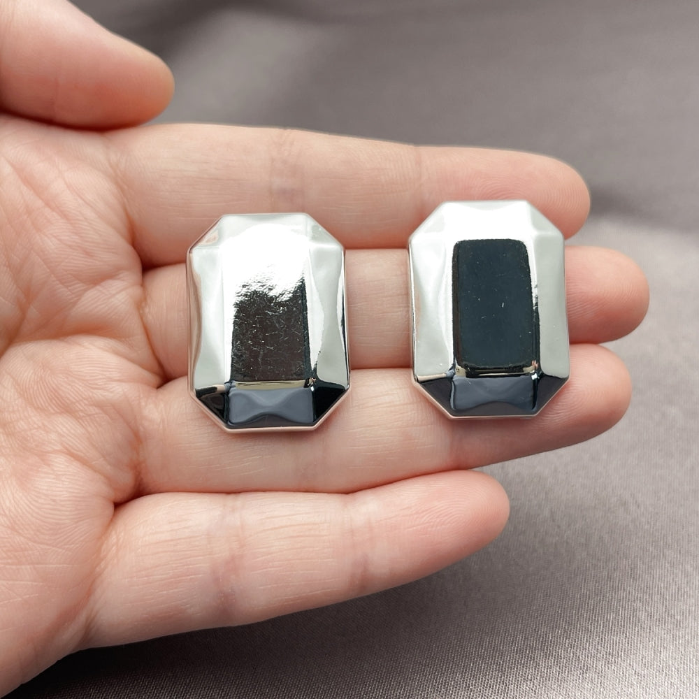 Rhodium Gold Filled Stud Earring, Polished, Rhodium Finish