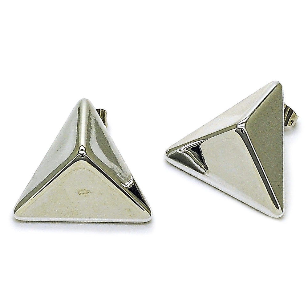 Rhodium Gold Filled Stud Earring, Polished, Rhodium Finish