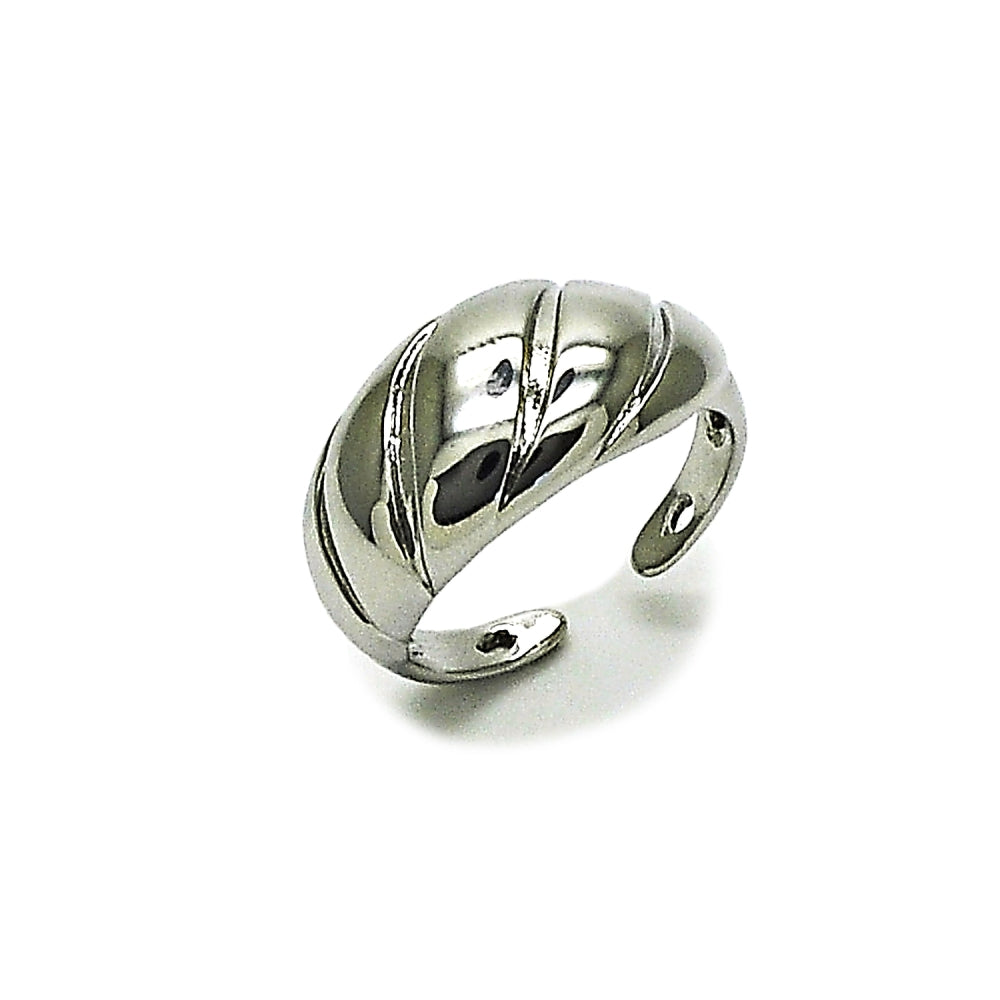 Rhodium Gold Filled Elegant Ring, Twist Design, Polished, Rhodium Finish