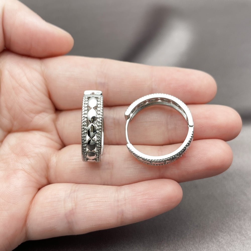 Rhodium Gold Filled Huggie Hoop, Polished, Rhodium Finish