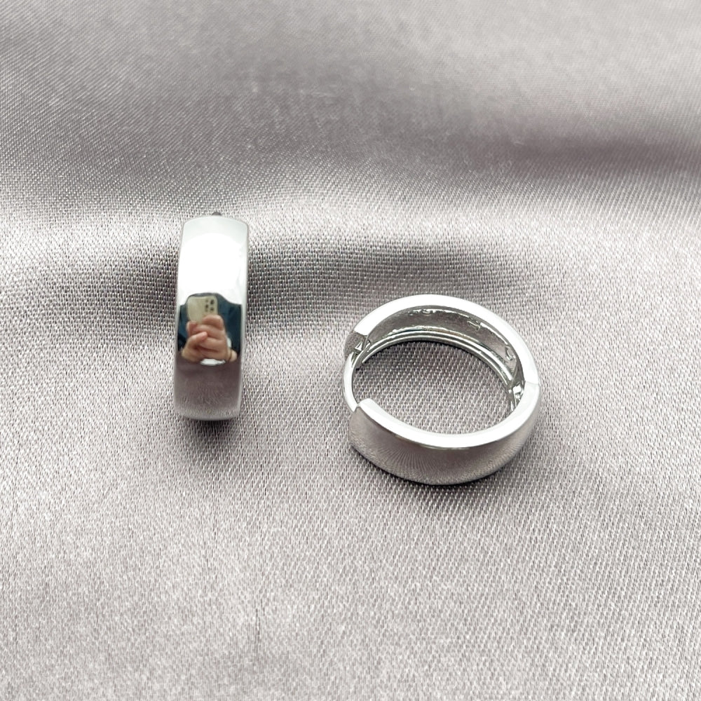 Rhodium Gold Filled Huggie Hoop, Polished, Rhodium Finish