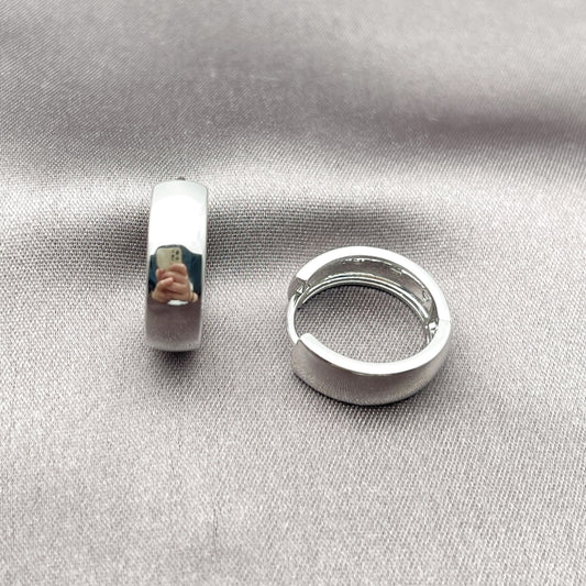 Rhodium Gold Filled Huggie Hoop, Polished, Rhodium Finish
