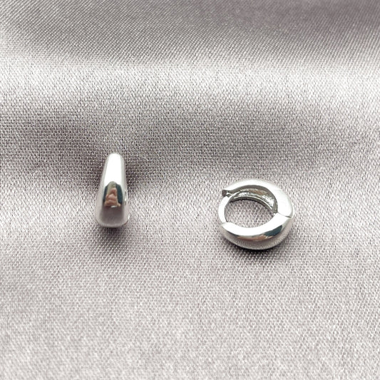 Rhodium Gold Filled Huggie Hoop, Polished, Rhodium Finish