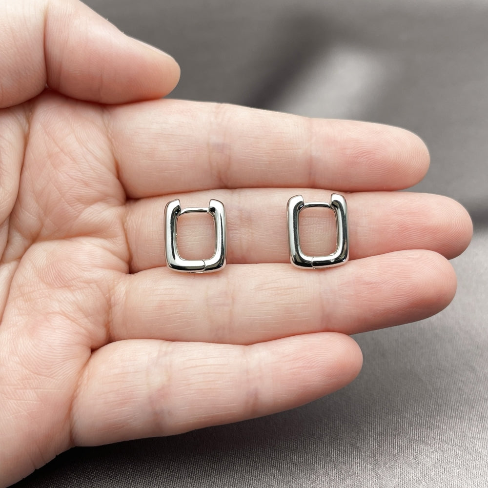 Rhodium Gold Filled Huggie Hoop, Polished, Rhodium Finish