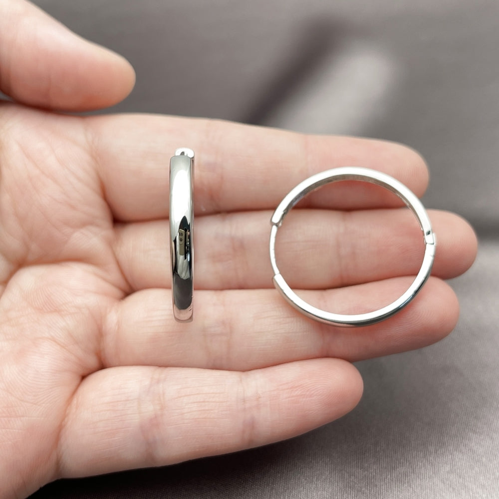 Rhodium Gold Filled Huggie Hoop, Polished, Rhodium Finish