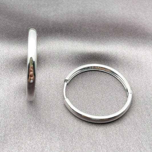 Rhodium Gold Filled Huggie Hoop, Polished, Rhodium Finish