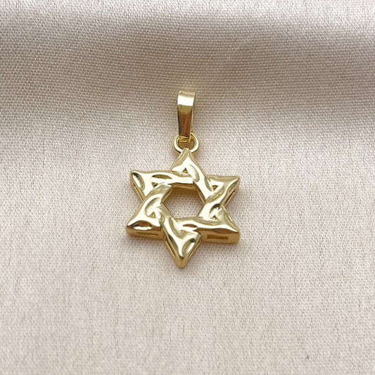 Oro Laminado Religious Pendant, Gold Filled Style Star of David Design, Polished, Golden Finish