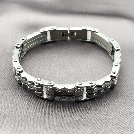 Stainless Steel Solid Bracelet, Polished, Steel Finish