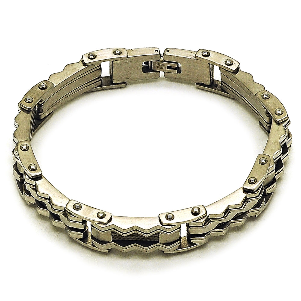 Stainless Steel Solid Bracelet, Polished, Steel Finish