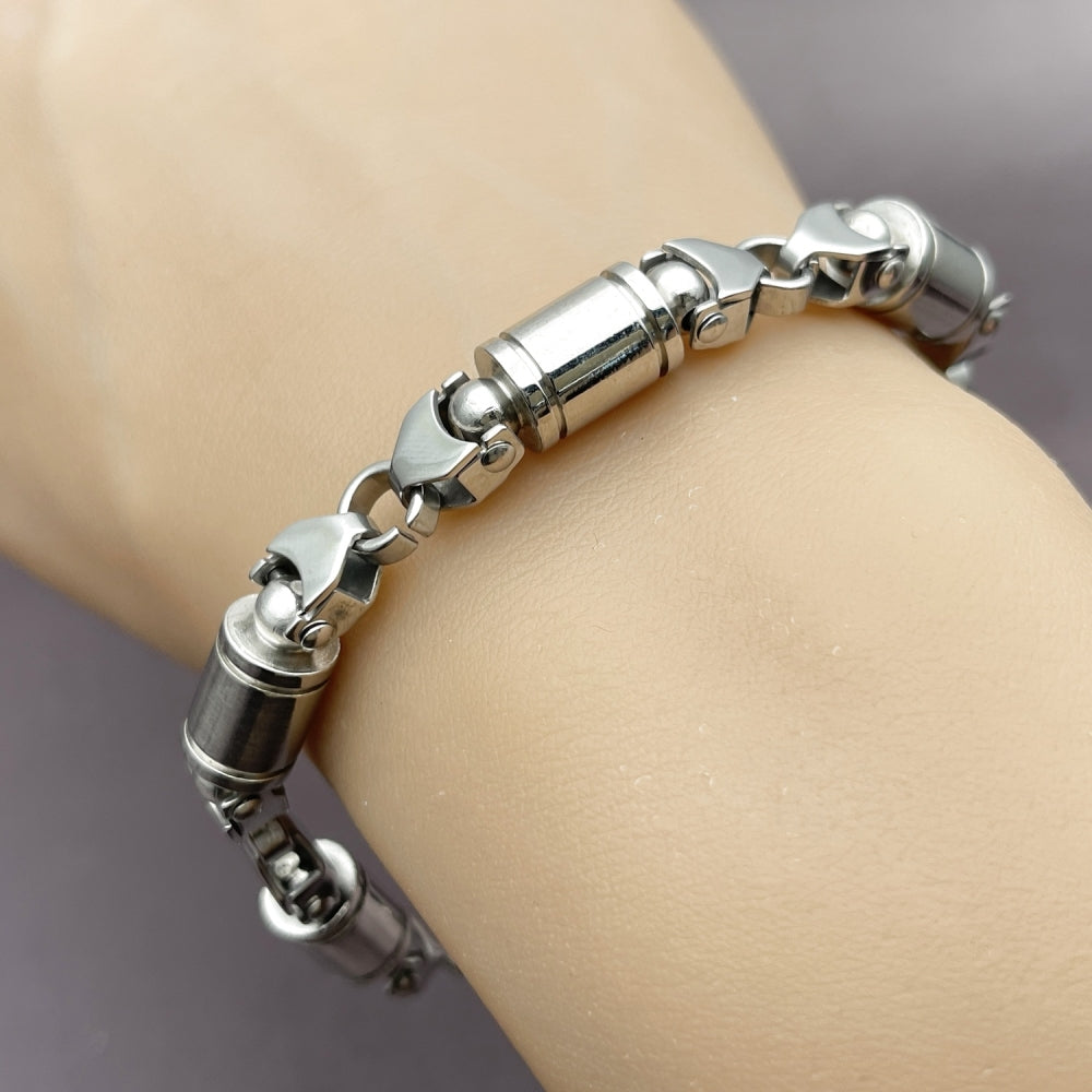 Stainless Steel Solid Bracelet, Polished, Steel Finish