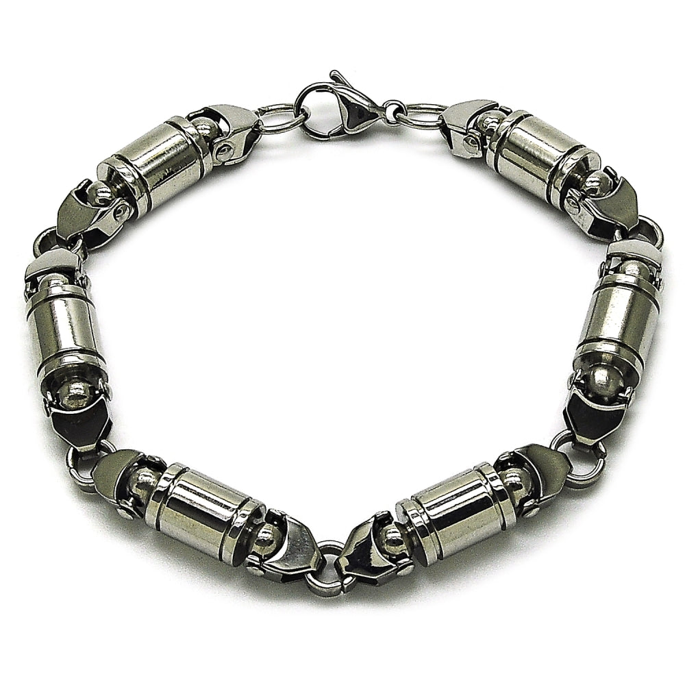 Stainless Steel Solid Bracelet, Polished, Steel Finish