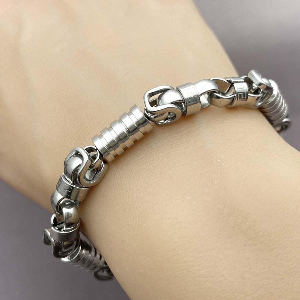 Stainless Steel Solid Bracelet, Polished, Steel Finish