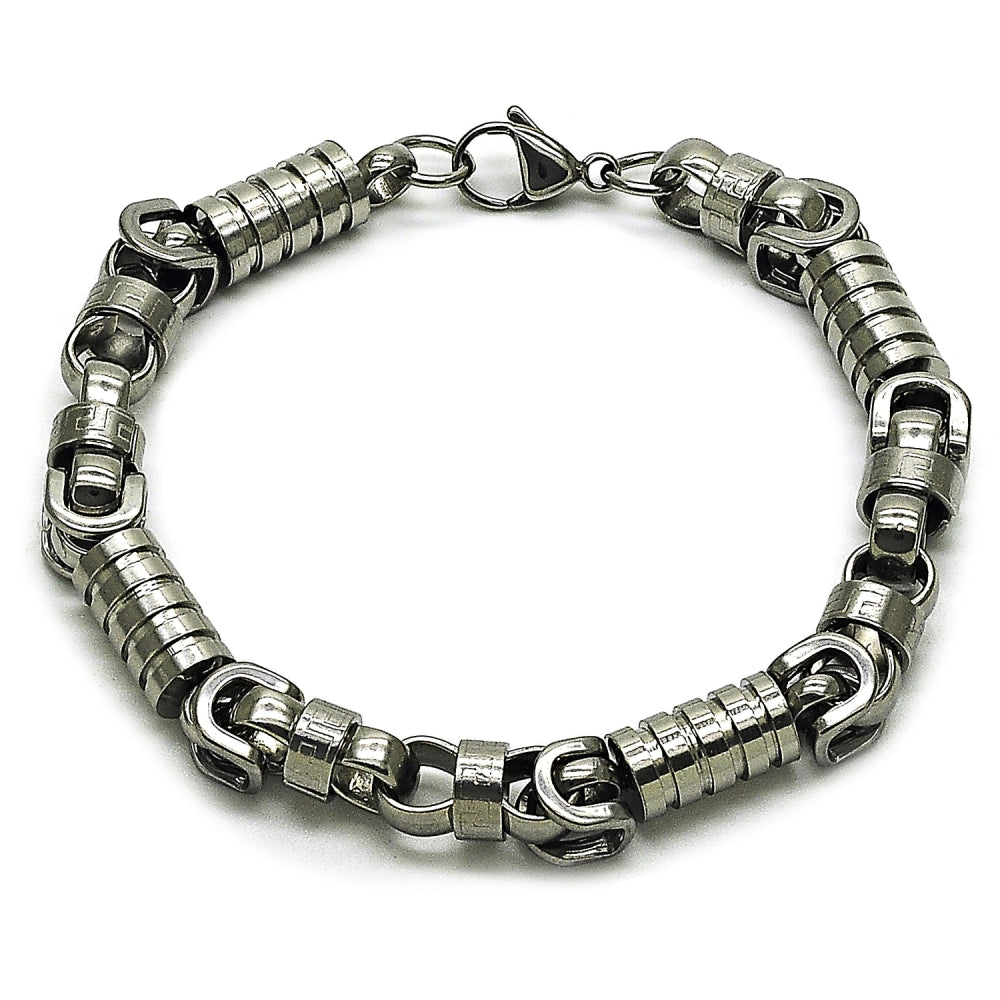 Stainless Steel Solid Bracelet, Polished, Steel Finish