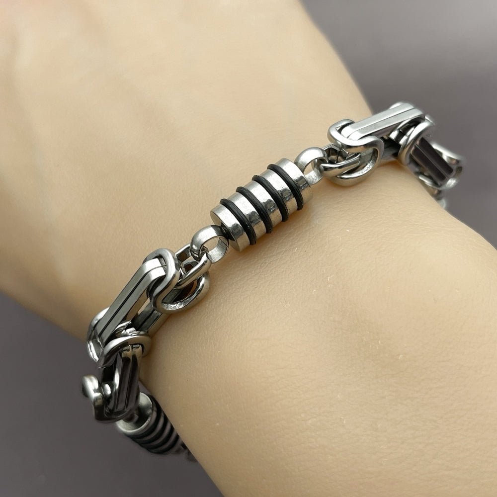 Stainless Steel Solid Bracelet, Polished, Steel Finish