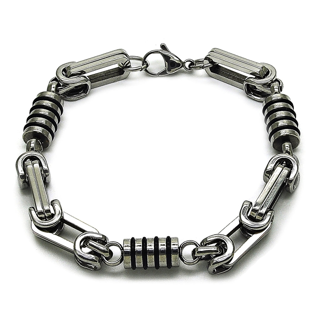 Stainless Steel Solid Bracelet, Polished, Steel Finish