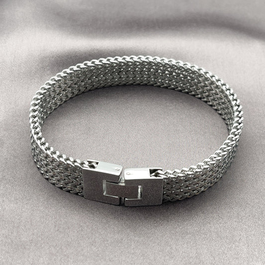 Stainless Steel Solid Bracelet, Polished, Steel Finish