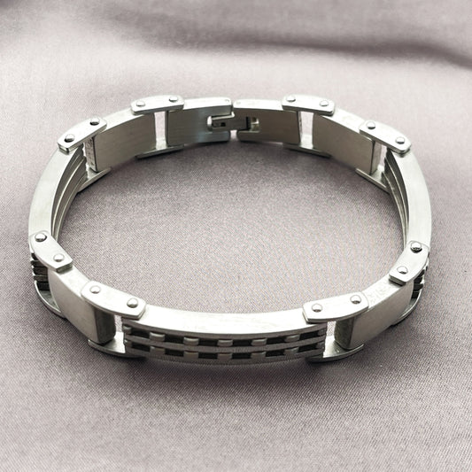 Stainless Steel Solid Bracelet, Polished, Steel Finish