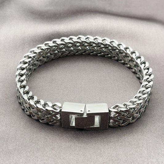 Stainless Steel Solid Bracelet, Polished, Steel Finish