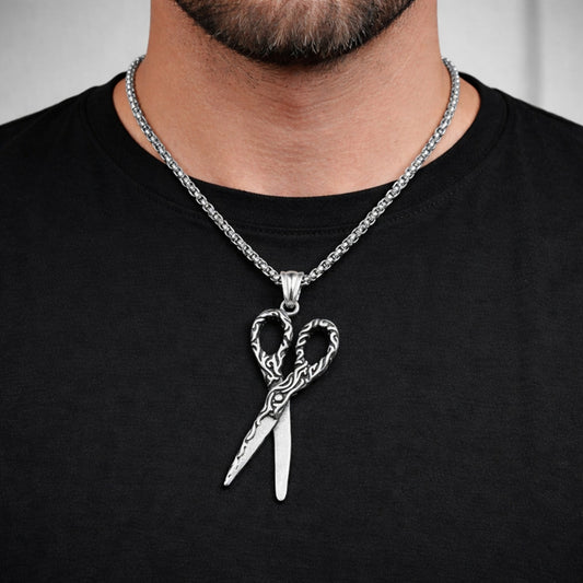 Stainless Steel Pendant Necklace, Box Design, Polished, Steel Finish