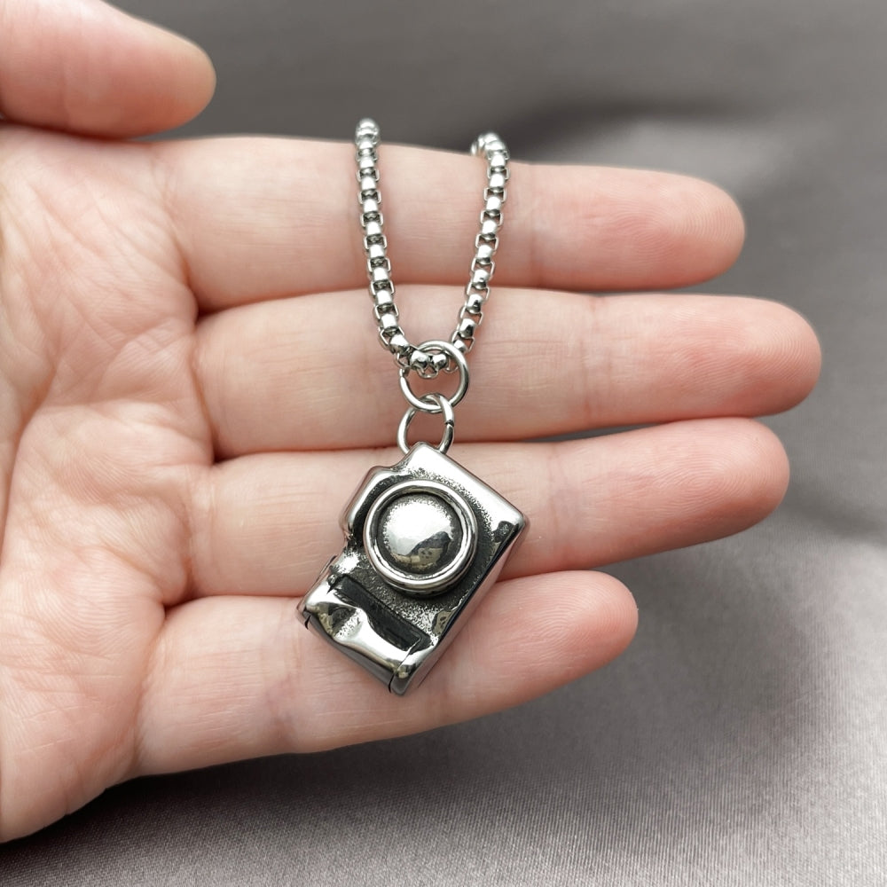 Stainless Steel Pendant Necklace, Polished, Steel Finish