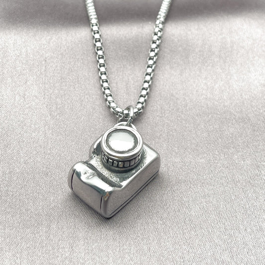 Stainless Steel Pendant Necklace, Polished, Steel Finish