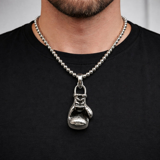 Stainless Steel Pendant Necklace, Box Design, Polished, Steel Finish