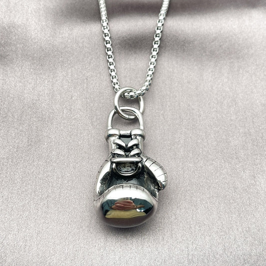 Stainless Steel Pendant Necklace, Box Design, Polished, Steel Finish