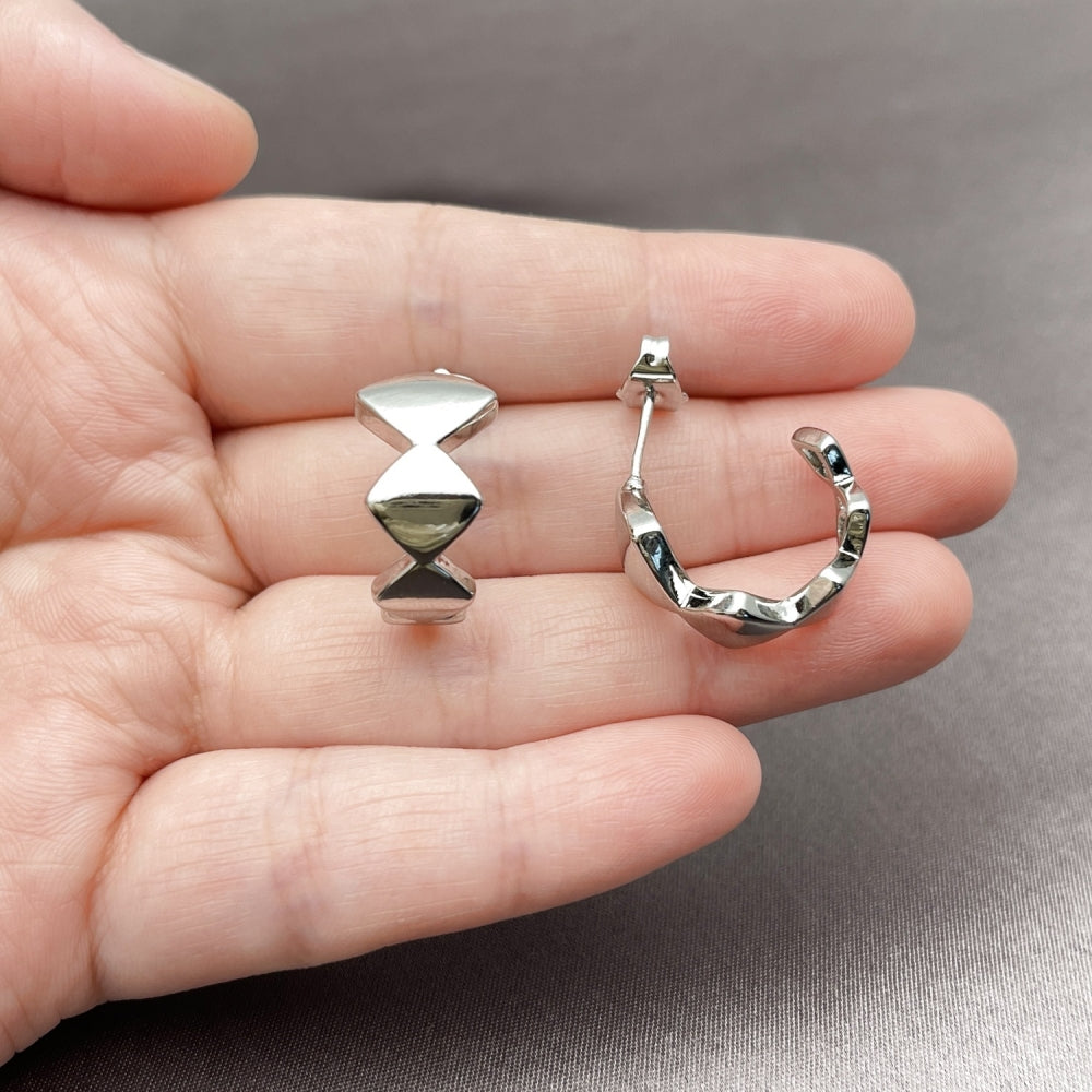 White Gold Filled Small Hoop, Polished, Rhodium Finish